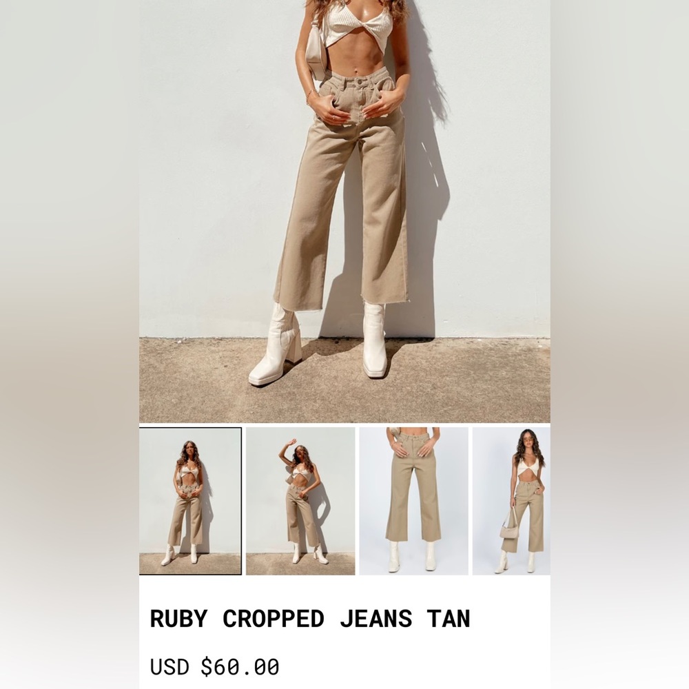 Straight Leg Princess Polly “Ruby Cropped Jeans” size: US 4